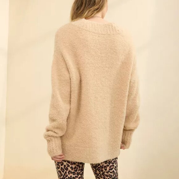 Aerie Teddy Boucle Sweater - Tan - Picture 2 of 6